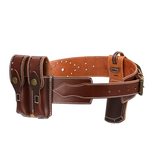 Leather Gun Holster Belt 1911 Pistol Holder with Adjustable Retention Strap