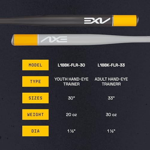 Hand-Eye Trainer Bat with Skinny Barrel - Youth Black and Yellow
