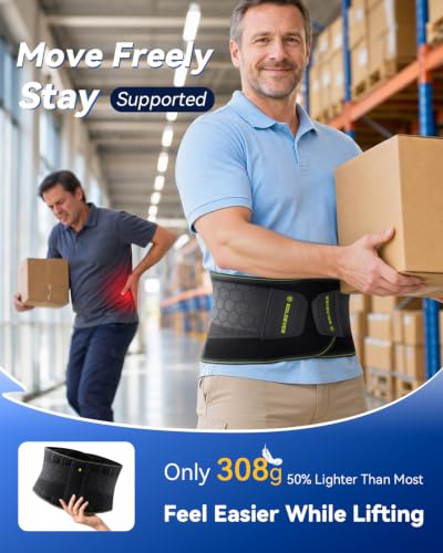 Back Brace for Women & Men Large Support Lower Back Sciatica Pain Relief Black