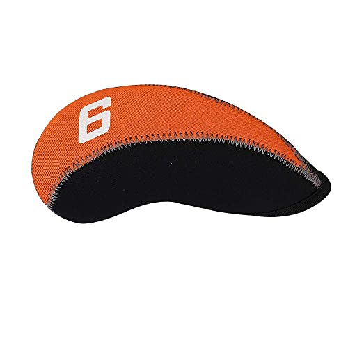 Craftsman Golf 11PCS Neoprene Iron Headcover Set with Large No. - Orange & Black