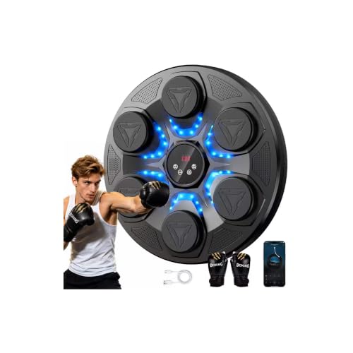 Music Boxing Machine with Gloves - Black - Kids & Adults Fitness Equipment