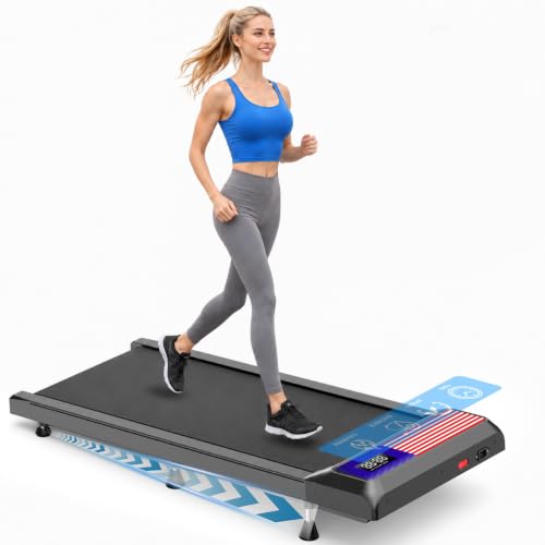 Gkyet Flag Under-Desk Treadmill with Incline, 2.5 HP Home Walking Machine, Remote & LED Display
