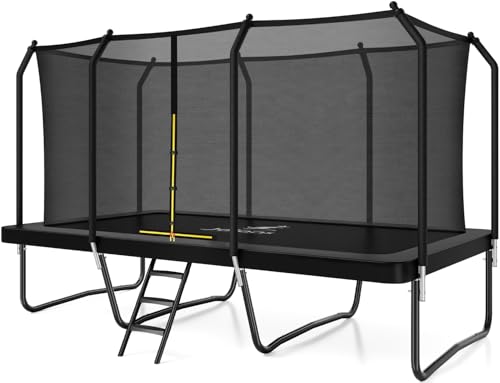 JELENS 8x14FT Rectangle Trampoline for Kids Black Safety Enclosure Net Outdoor