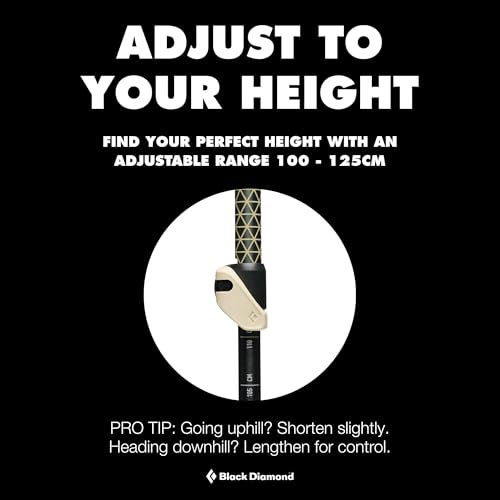 Granite Black Diamond Lightweight Aluminum Trekking Poles 100-140cm - Pair, Foam Grip