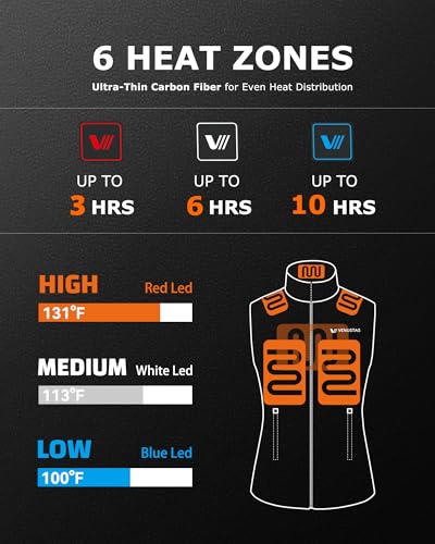 Venustas Women's Fleece Heated Vest with Battery - Medium Black Lightweight Insulated
