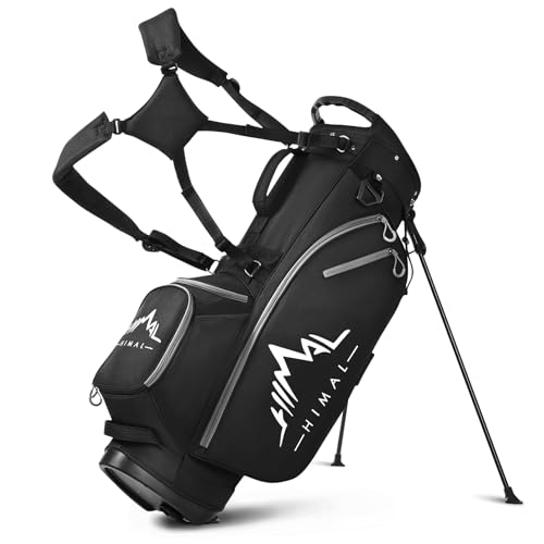 GoHimal Lightweight 14-Way Golf Stand Bag - Black, Portable & Durable