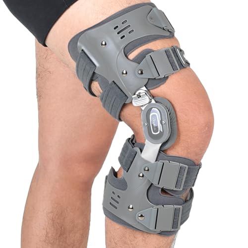 DouKOM Right Unloader Knee Brace for Osteoarthritis Pain Relief, Adjustable Hinged Support, Offloads Bone-on-Bone Pressure