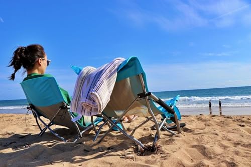 Nice C Ocean_2 Blue Low Beach Folding Chair - Camping & Outdoor Seat