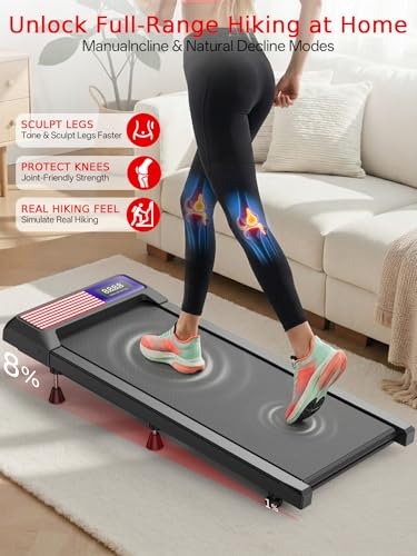Gkyet AF Red Walking Treadmill Pad with 8% Incline for Home Office - Quiet, Adjustable Speed