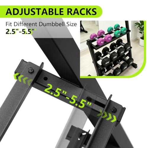 3-Tier Dumbbell Rack for Home Gym – Heavy-Duty Weight Storage Stand