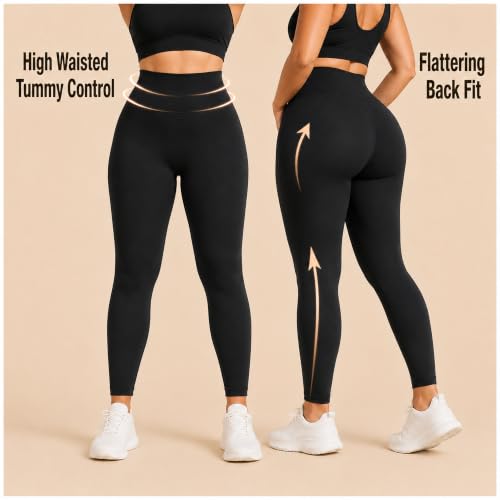 Plus Size High-Waisted Stretch Leggings for Women 26 Inch XX-Large Black 3 Pack