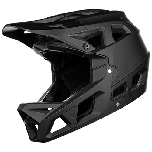 ILM Adult Full Face Mountain Bike Helmet Matte Black Large Lightweight Safety