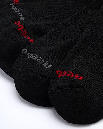 Reebok Men's Low Cut Socks 6 Pairs Black Cushioned Moisture Wicking Athletic