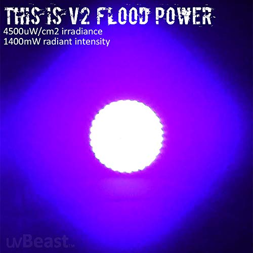 UV LED Flashlight 385-395nm UVBeast V2 High Power Wide Beam Professional UV Torch