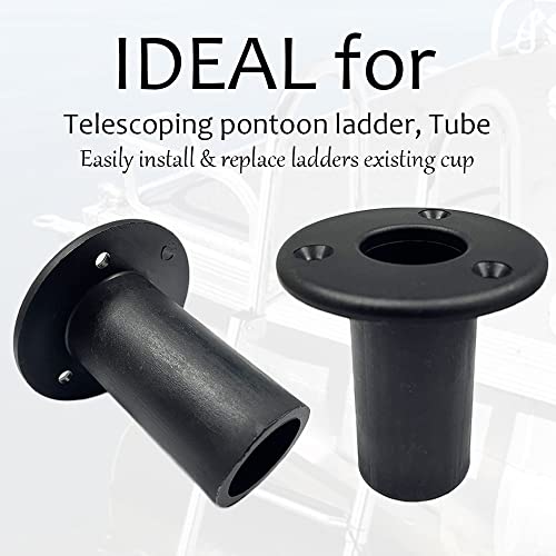 2 Pcs Boat Pontoon Ladder Insert Plugs for 1" Tube - Saltwater-Resistant Marine Accessory