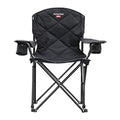 SUNNYFEEL Carbon Black XXL Oversized Camping Chair 800LBS Heavy Duty Folding Lawn Seat with Armrest & Cup Holder