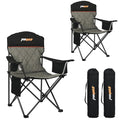 FUNYAKIT 2 Pack Oversized Padded Camping Chairs with Lumbar Support & Cooler Bag