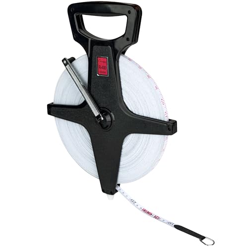 Champion Sports Open Reel Measuring Tape 120 Meters Durable Hand Crank with Metal Spike
