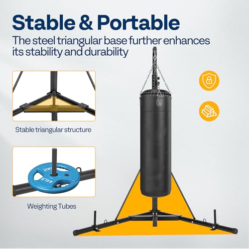 VIVOHOME Height Adjustable Heavy Duty Boxing Punching Bag Stand - Foldable Steel Sandbag Rack, Up to 132 lbs, Home Fitness
