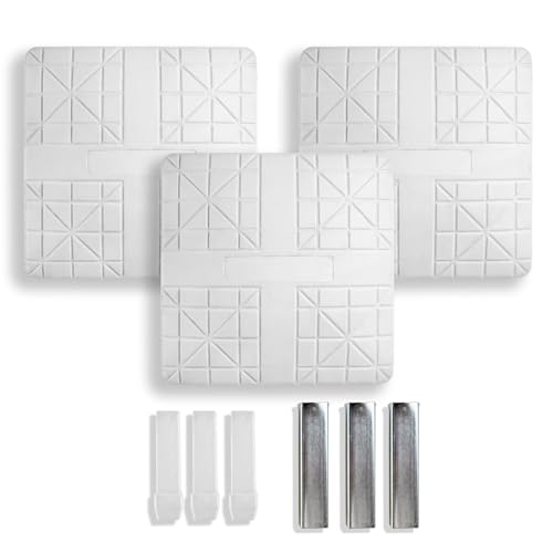 White Baseball & Softball Base Set - 3 Molded 15 In. Bases with Waffle Bottom & Anchors