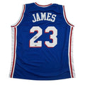 Men's XL Basketball Jersey with Reprint Autographed Player Print - Blue Reprint