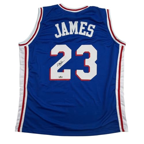 Men's XL Basketball Jersey with Reprint Autographed Player Print - Blue Reprint