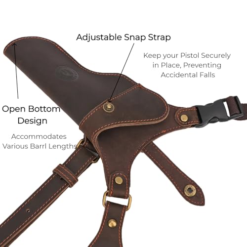 Tourbon Adjustable Leather Chest Rig Holster with Ammo Pouch for Hunting and Shooting