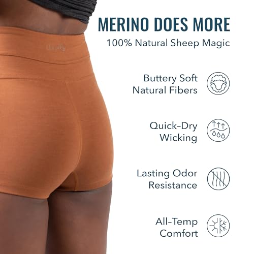 Woolly Women's Merino Wool Active Shorts - Medium, Black, Yoga & Running