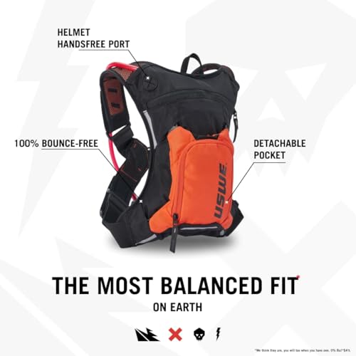 Hydration Backpack 3L Black & Orange for Cycling, MTB & Trail Running - USWE Outlander
