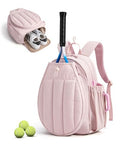 Pink Quilted Tennis Gym Backpack with 15.6'' Laptop & Racket Compartments - Variation of THIS listing