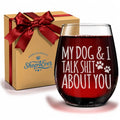 Funny Dog Lover Stemless Wine Glass - 15oz Pet Gift for Dog Moms
