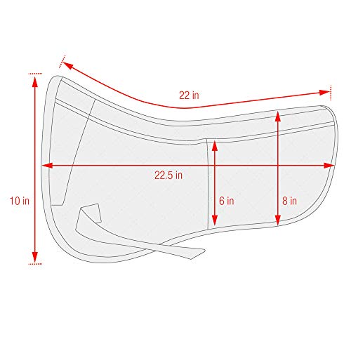 Black Adjustable Memory Foam Horse Saddle Pad - Equine Comfort, Injury Prevention