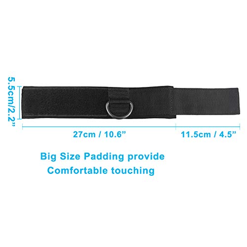Black D-Ring Ankle Straps for Cable Machine & Glute Work - Padded Foot Cuffs