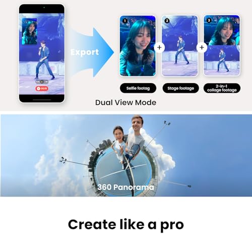 Insta360 Flow 2 Pro Creator Bundle Grey - Foldable AI Phone Gimbal with Tripod, MagSafe, 360° Tracking & Tilt Mode