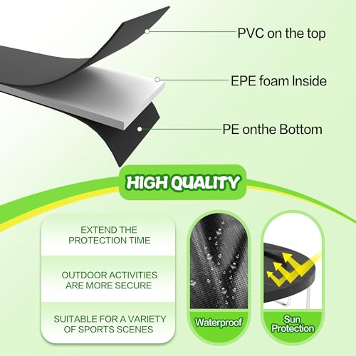 15ft Trampoline Safety Pad Replacement - Waterproof Tear-Resistant Spring Cover for Kids