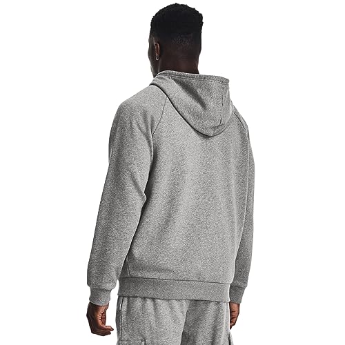 Under Armour Men's Rival Fleece Full Zip Hoodie Castlerock Light Heather Large