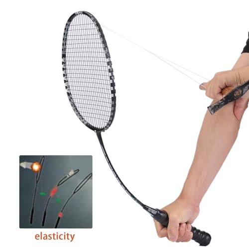 Graphite Badminton Rackets 2Pack Lightweight Professional-Grade BLACK Silver