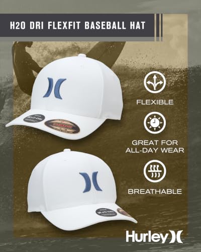 Hurley Men's Fitted Baseball Cap - One & Only Flexfit Summit White S-M