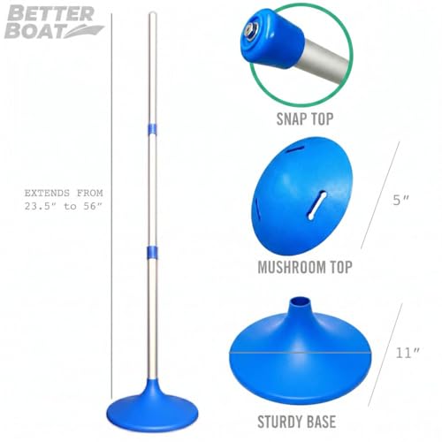 Better Boat 2 Pack Boat Cover Support Poles - Adjustable, Twist Lock, Snap & Mushroom Tops