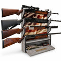 Barn Wood Red White Blue Wall Gun Rack - Space-Saving Storage for Firearms