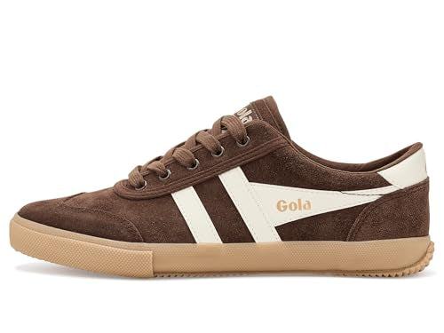 Gola Badminton Suede Sneakers Men’s Low-Top Casual Shoes - Dark Brown & Off White