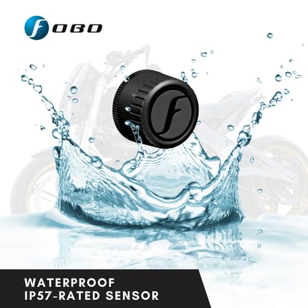 FOBO Bike 2 Black Wireless Tire Pressure Monitoring System for Motorcycles