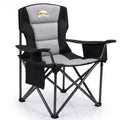 Oversized Heavy Duty Camping Chair for Adults Black - 450 lb Support, Foldable & Padded, with Cooler & Cup Holder - Variation: Black / Single Pack