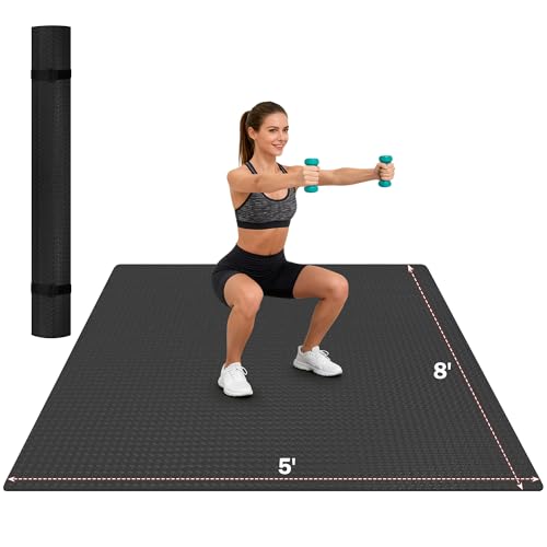 Stepwaver Extra Large Exercise Mat 8x5 ft - Non-Slip, Cushioned Workout Rug