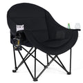 RVIEIS Oversized Heavy Duty Camping Chair 500 LBS Black Non-Heating