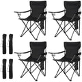 Damei Century Black Portable Folding Camping Chair 4-Pack Lightweight Outdoor Seat
