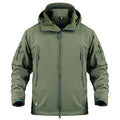 Men's Army Special Ops Tactical Softshell Jacket with Fleece Hoodie - Medium, Army Green