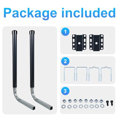 Yorovent Black Galvanized Steel Boat Trailer Guide Poles - Adjustable 40"/48"