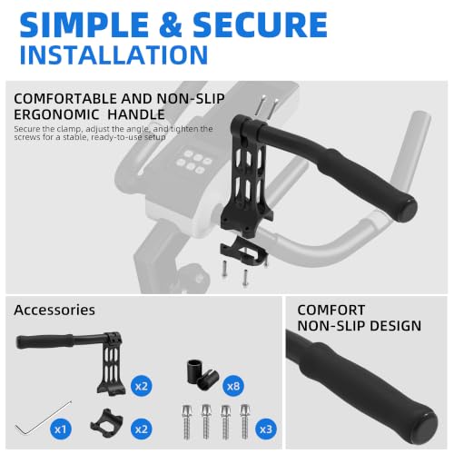 Handlebar Extenders for Indoor Exercise Bikes - Adjustable, Compatible with Peloton & Stationary Bikes