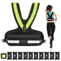Weighted Vest for Women and Men - 10 lbs Adjustable Fitness Vest with Reflective Strips & LED Sash